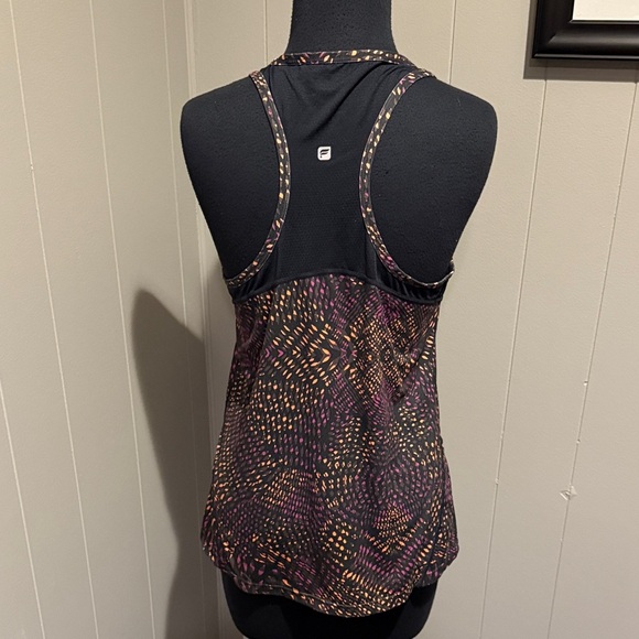 Fabletics CrossFit Running Workout Summer Purple and Orange Patterned Tank Top - Picture 3 of 3